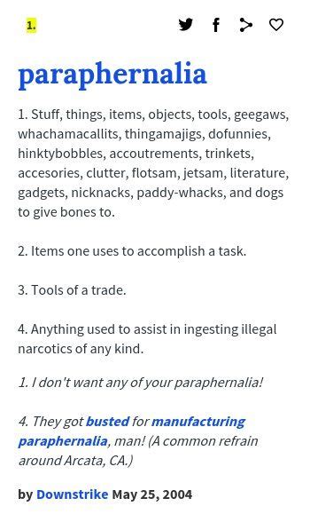what does paraphernalia mean.
